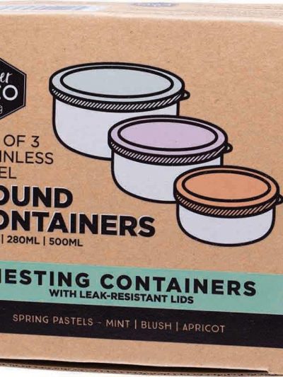 Ever Eco | Stainless Steel Set Of 3 Nesting Round Containers 5 Ever Eco | Stainless Steel Set Of 3 Nesting Round Containers 3