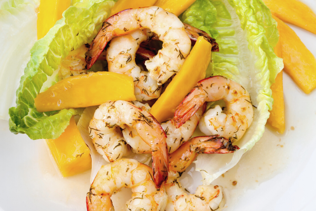 Miso Prawns And Mango Salad
