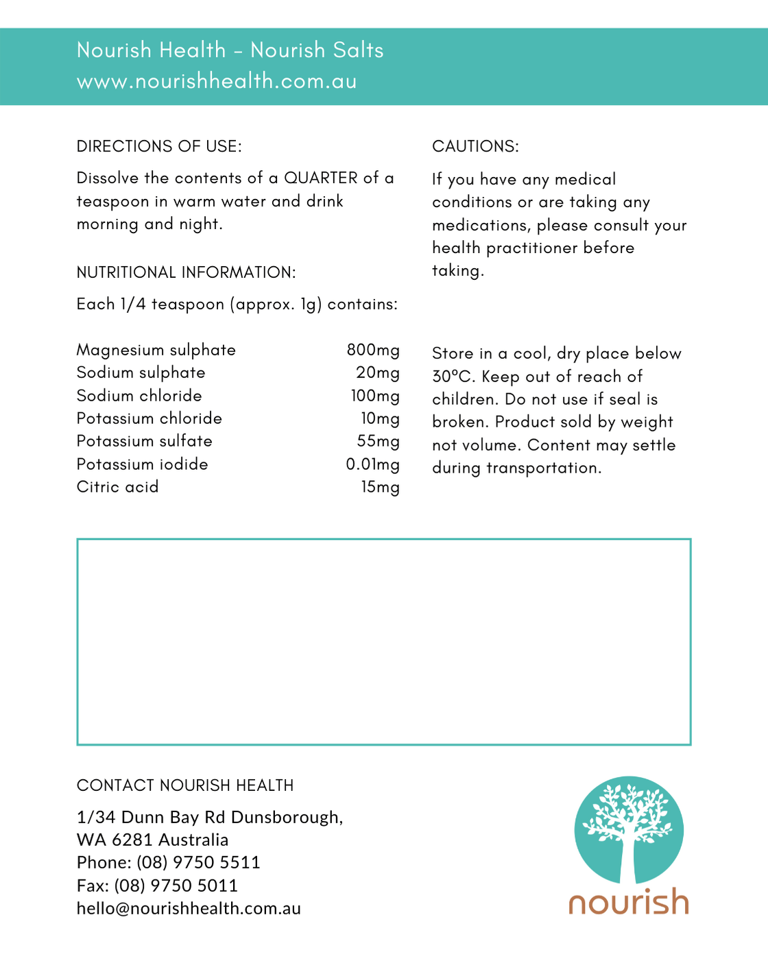 Nourish Salts (Inspired From Kruschen Salts) 6 Nourish Salts - Made Using Kruschen Salts Formula